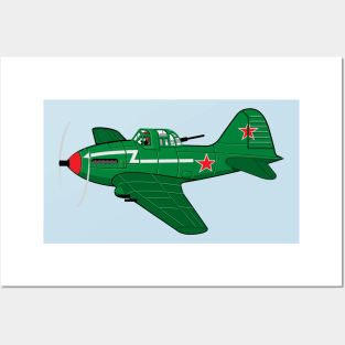 Cartoon retro strike plane Posters and Art